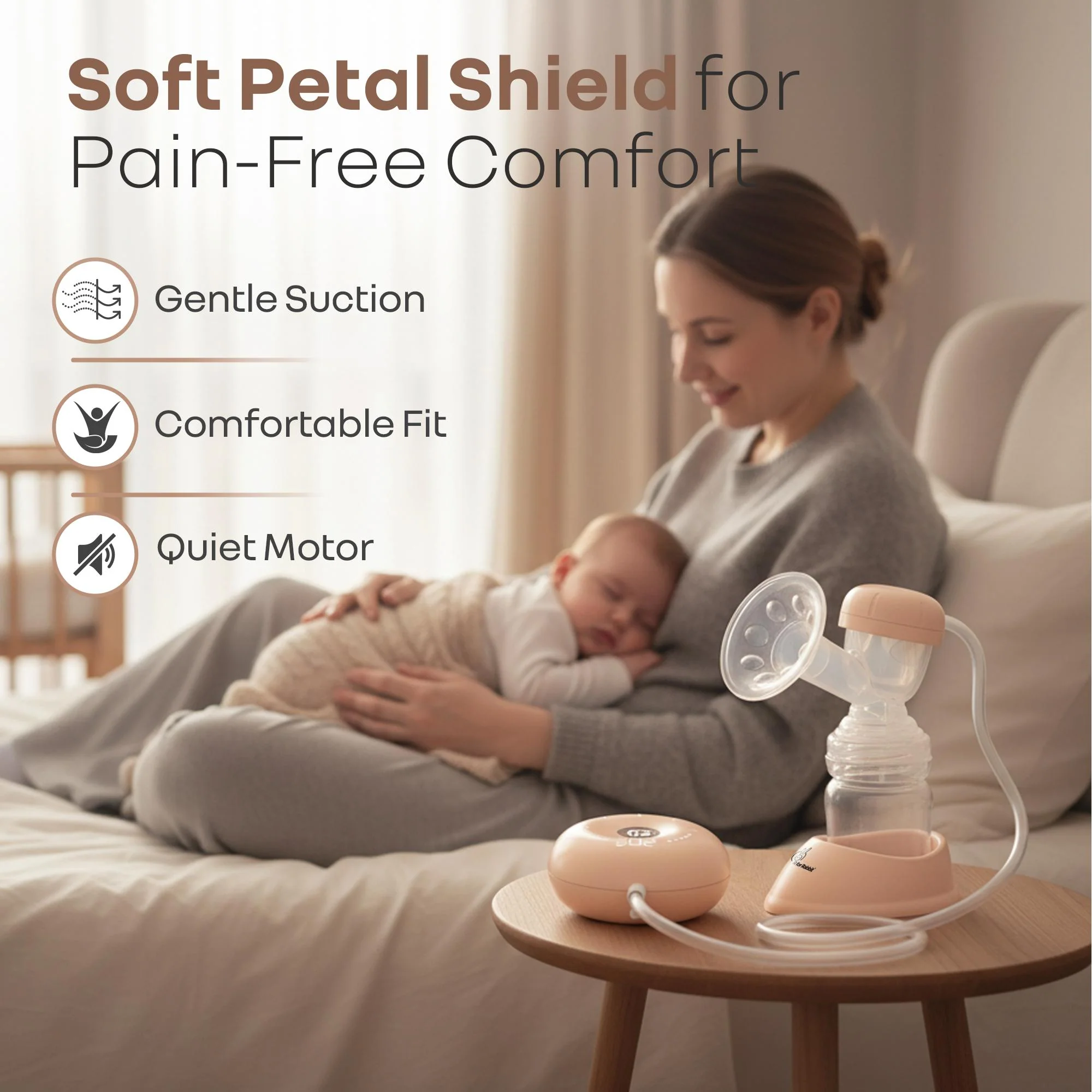Lactella Nova Breast Pump for Moms - Peach - Image 3