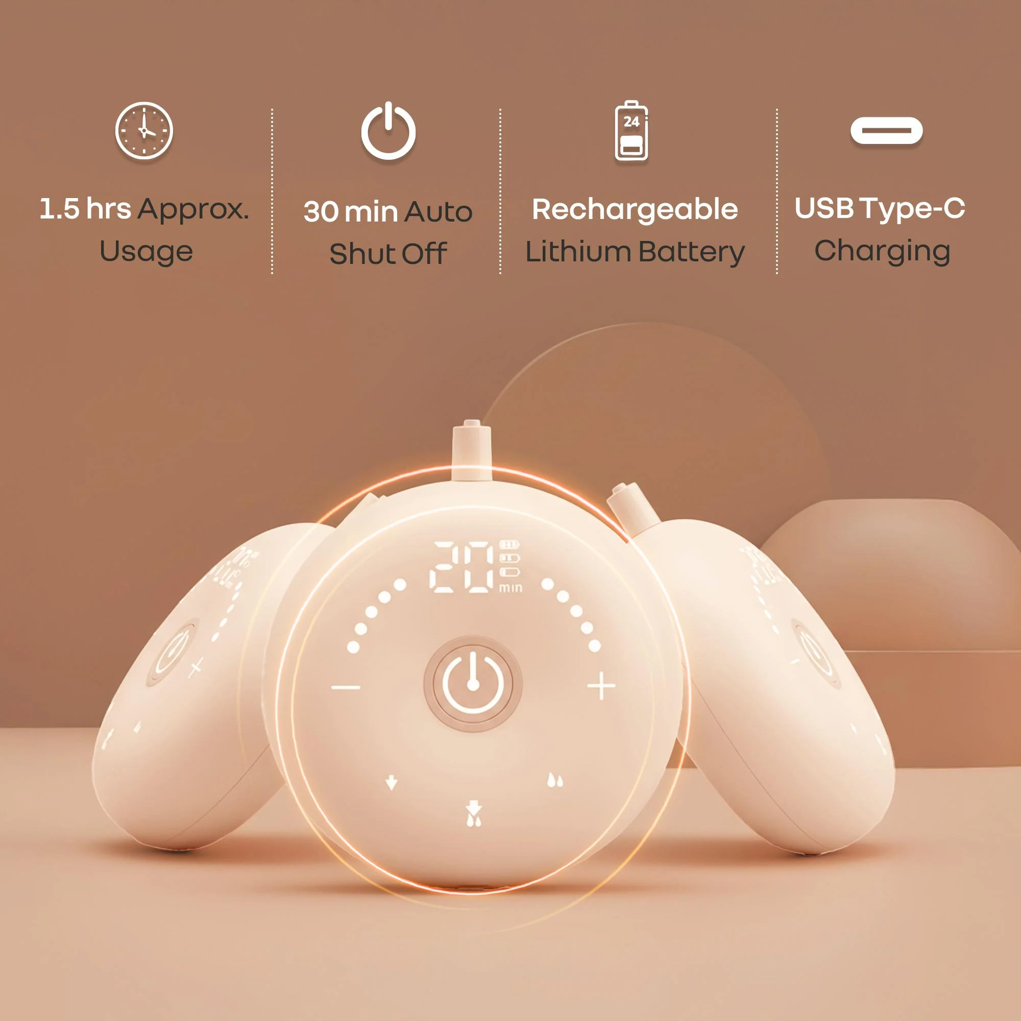 Lactella Nova Breast Pump for Moms - Peach - Image 5