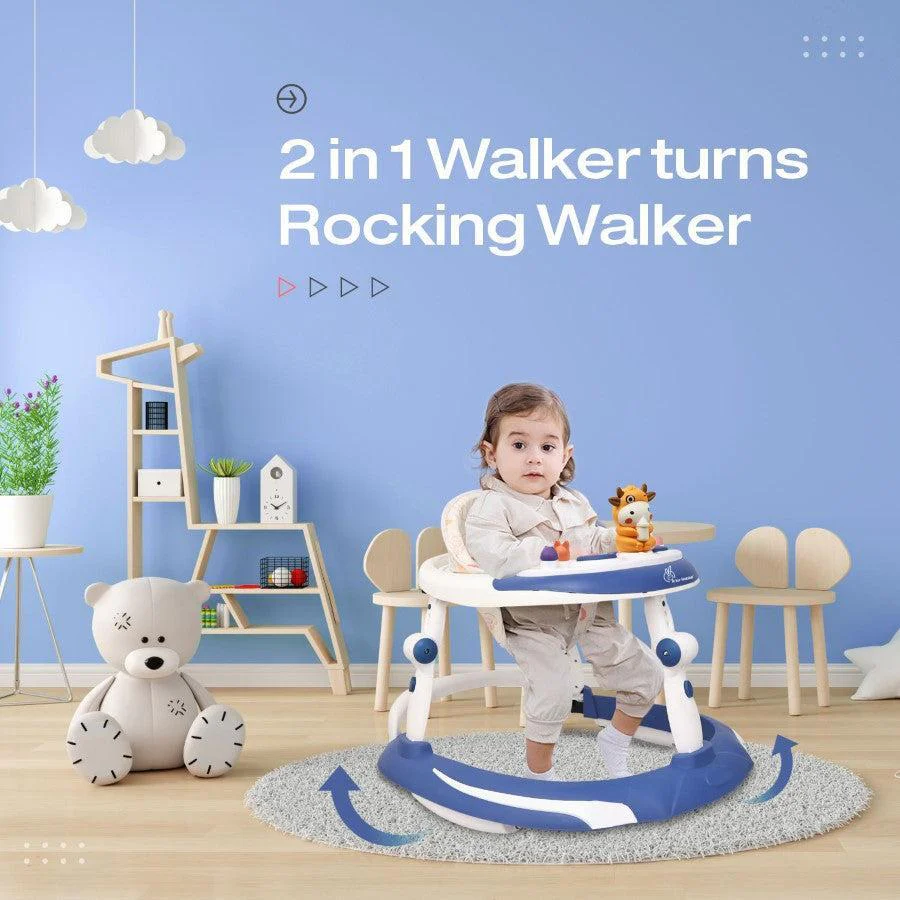 Little Feet Plus Walker - Detachable Toy Bar With Music & Light - Blue White - Image 2