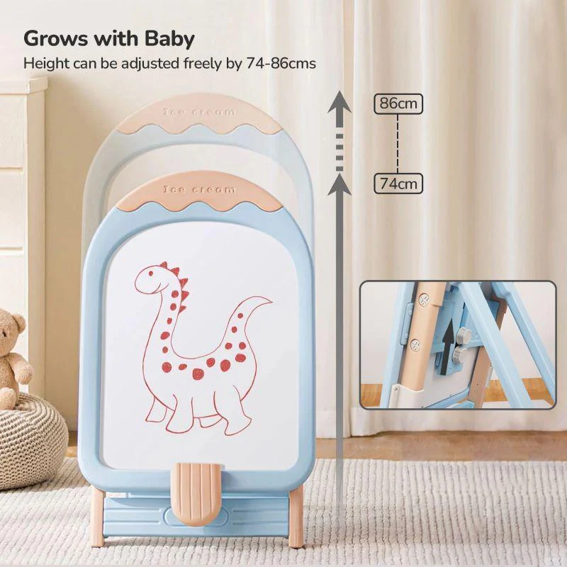 Little Genius Candy Duo - Set of Kids Activity Board & Chair - Blue - Image 3