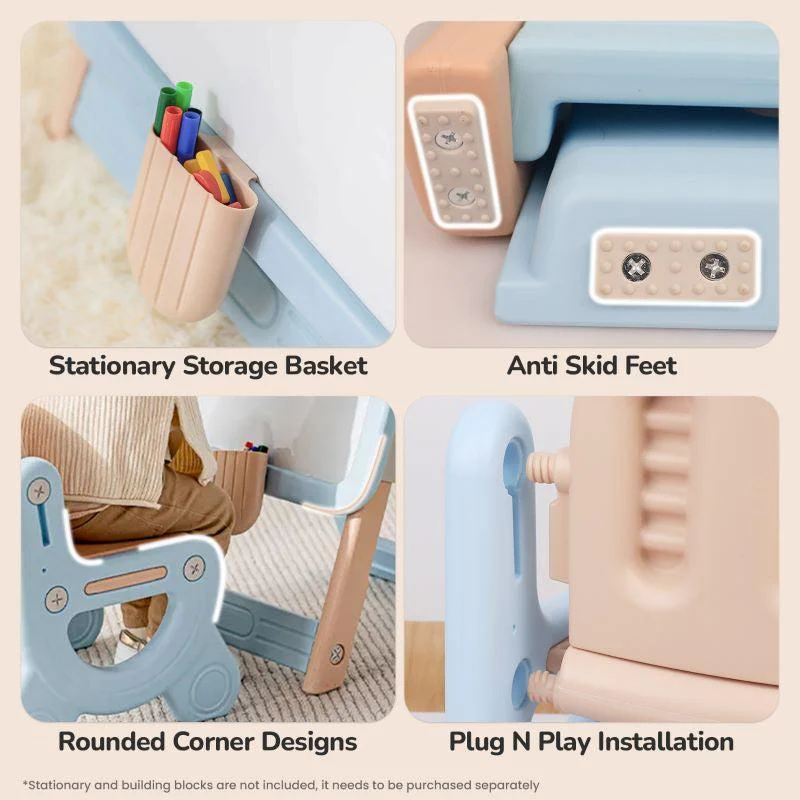 Little Genius Candy Duo - Set of Kids Activity Board & Chair - Blue - Image 6