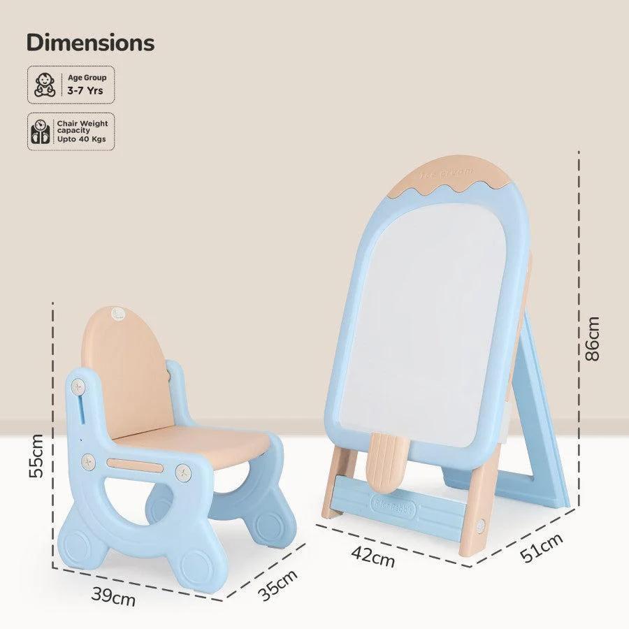 Little Genius Candy Duo - Set of Kids Activity Board & Chair - Blue - Image 7