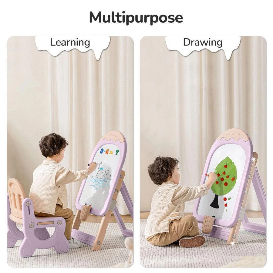 Little Genius Candy Duo - Set of Kids Activity Board & Chair - Purple - Image 2