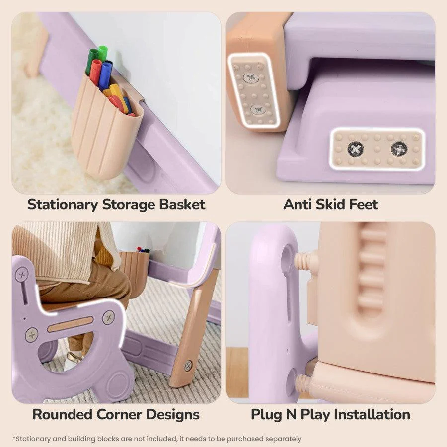Little Genius Candy Duo - Set of Kids Activity Board & Chair - Purple - Image 6