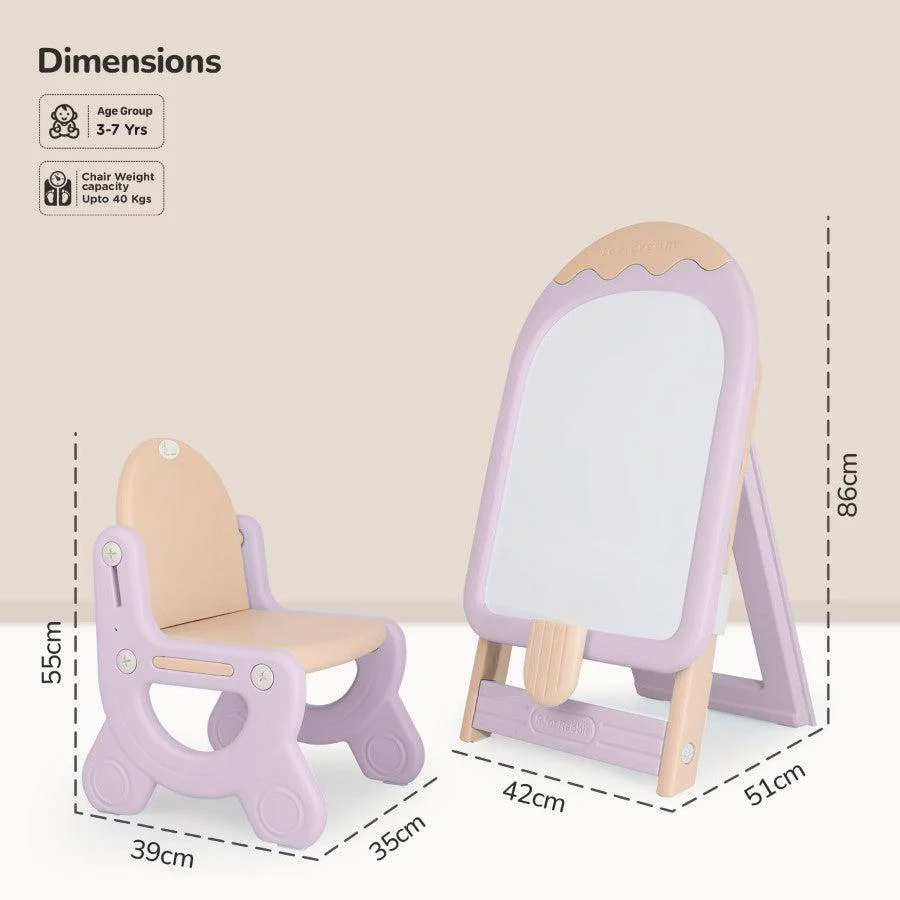 Little Genius Candy Duo - Set of Kids Activity Board & Chair - Purple - Image 8