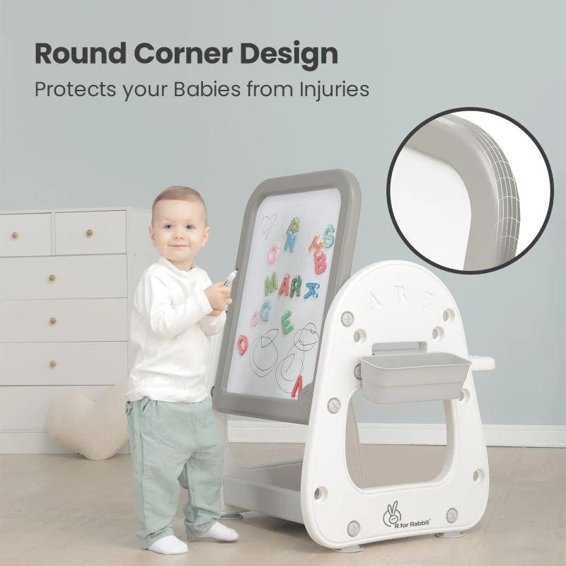 Little Genius Picasso – Multifunctional Kids Study Table Chair Set - White Grey - Image 7