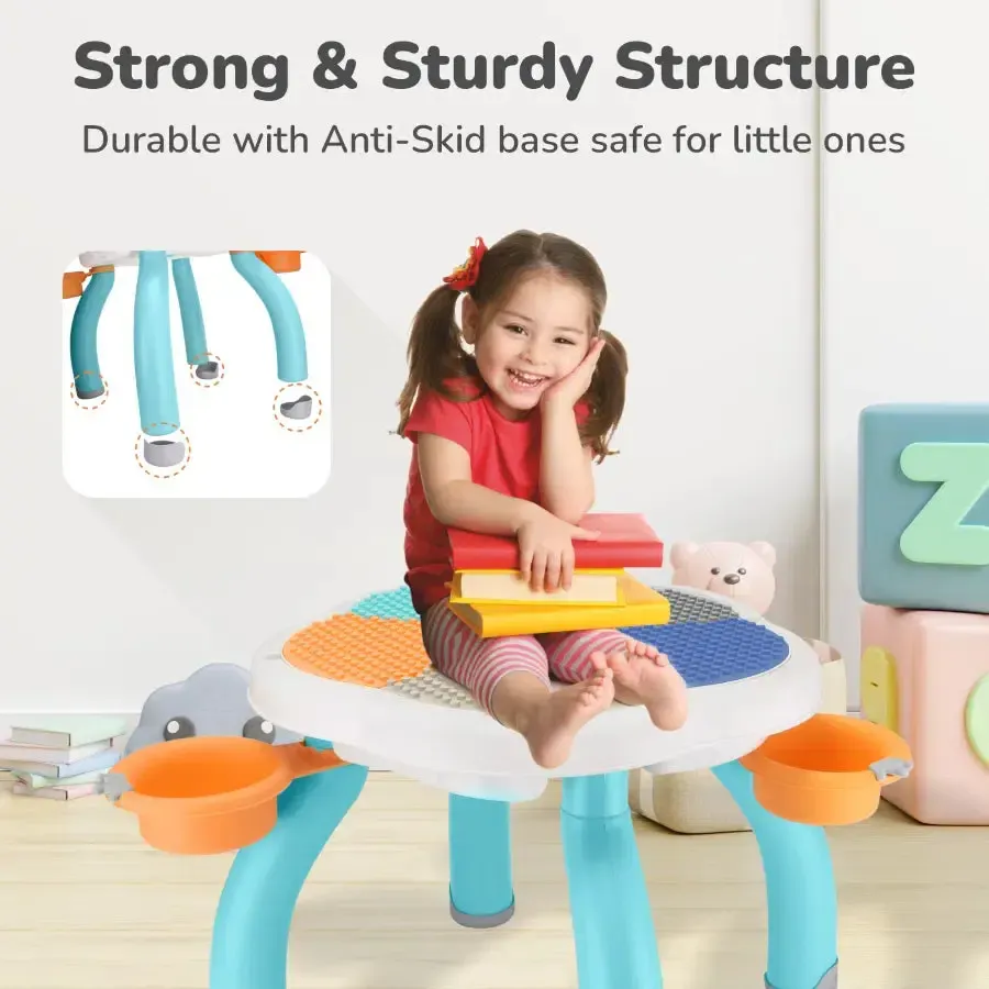 Little Genius Regal Kids Study Table With Chair - Lake Blue Multi - Image 5