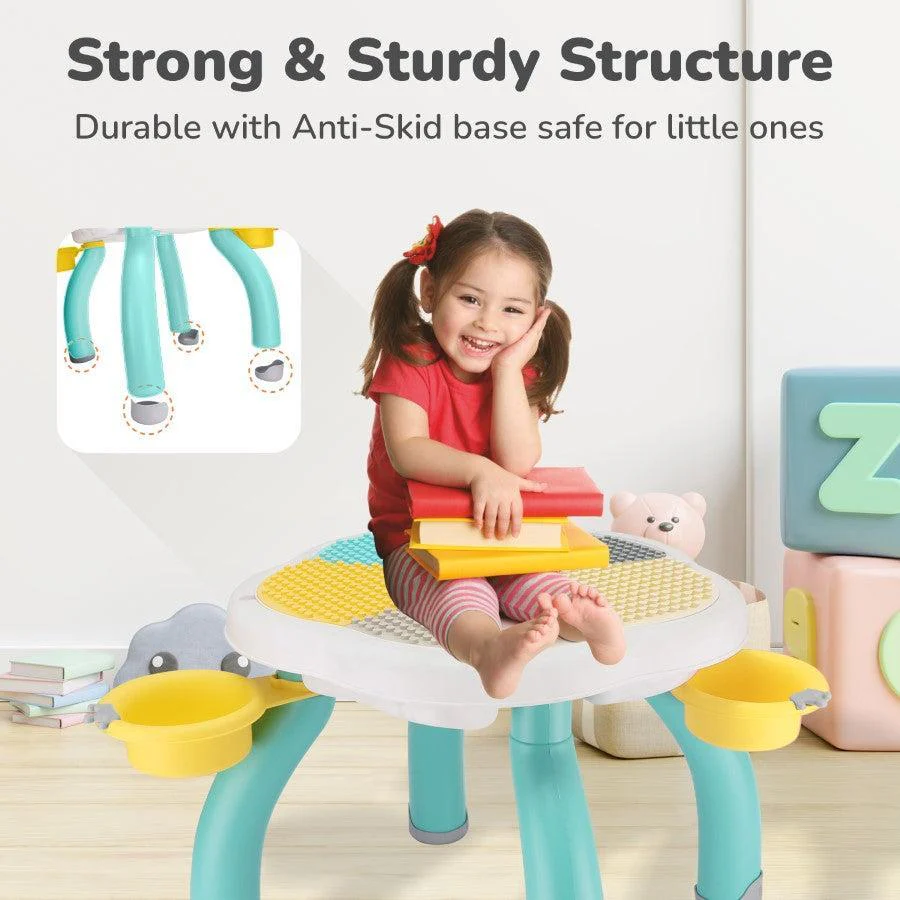 Little Genius Regal Kids Study Table With Chair - Green Multi - Image 6