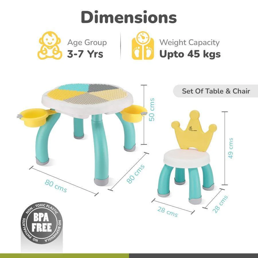 Little Genius Regal Kids Study Table With Chair - Green Multi - Image 7