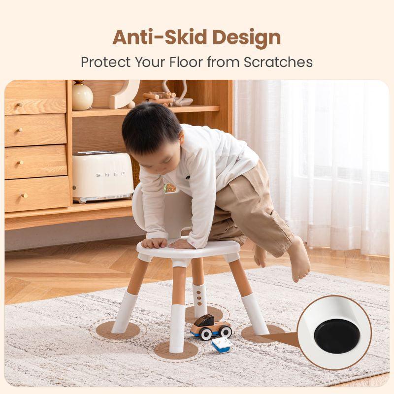 Little Genius Woodland Kids Study Table With Chair - Wood White - Image 5