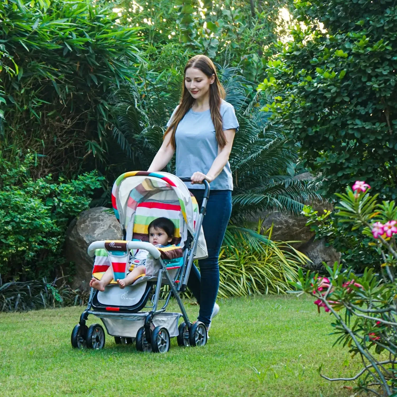Lollipop Lite Stroller Travel Friendly, Easy To Fold, Reversible Handle, Wheel Lock, Adjustable Leg Rest - Multicolor - Image 7