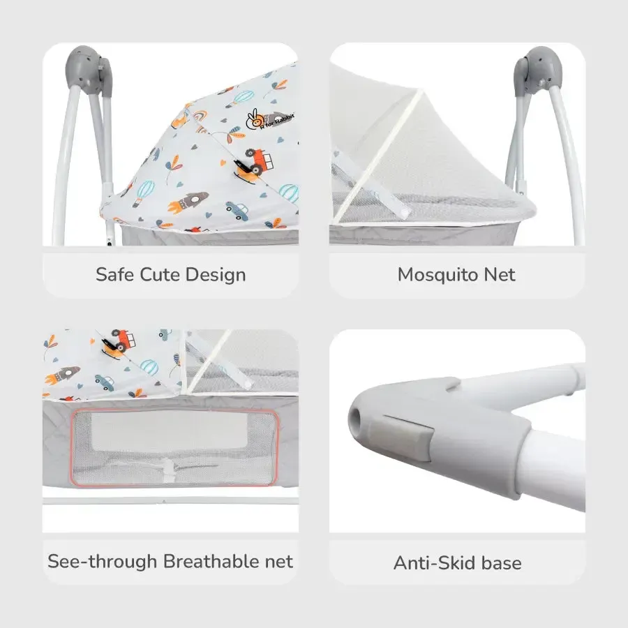 Lullabies Plus Auto Swing Baby Cradle - Grey - Image 7
