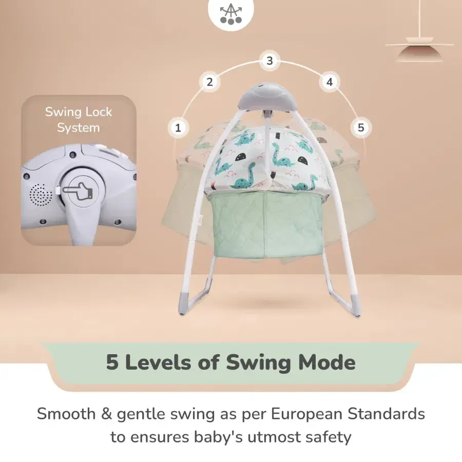 Lullabies Plus Auto Swing Baby Cradle - Sea Green - Image 6