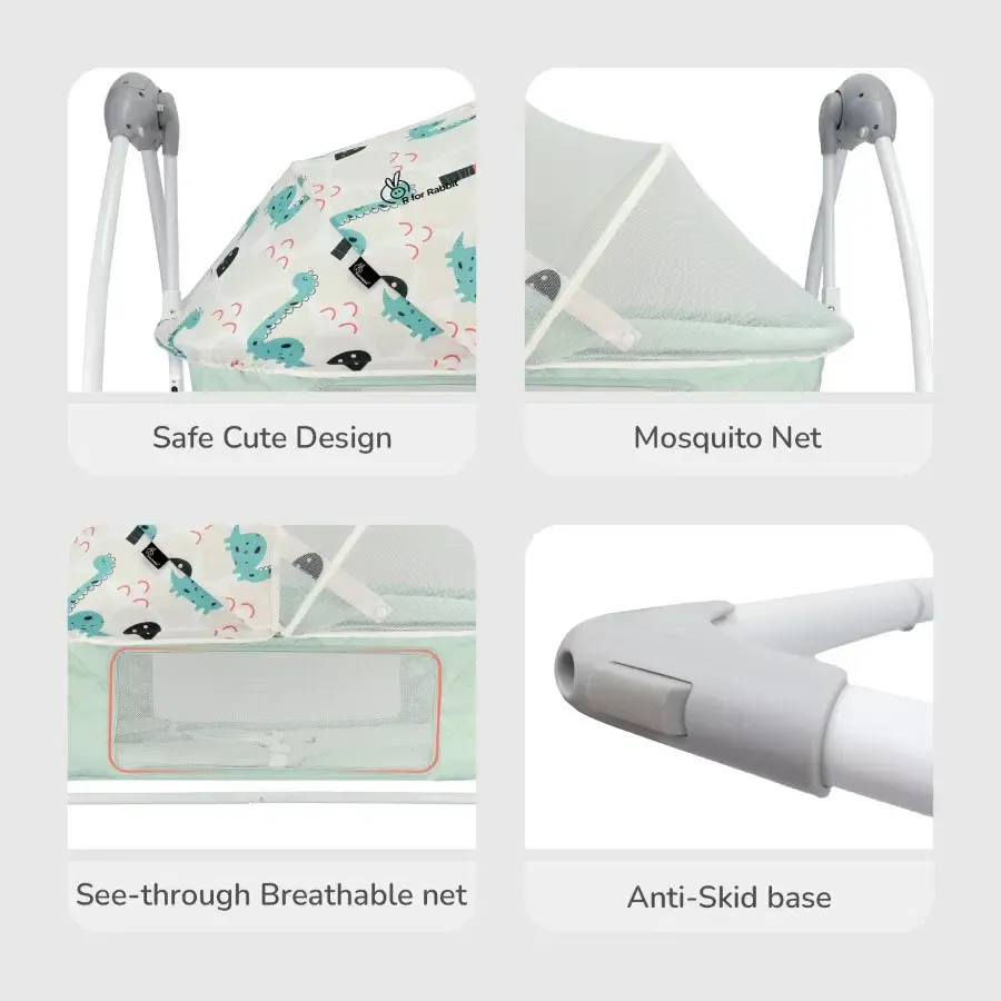 Lullabies Plus Auto Swing Baby Cradle - Sea Green - Image 7