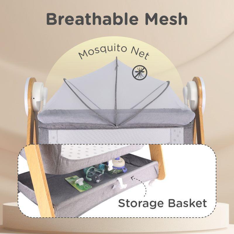 Lullabies Woodsy Electric Cradle For Babies - Grey - Image 3