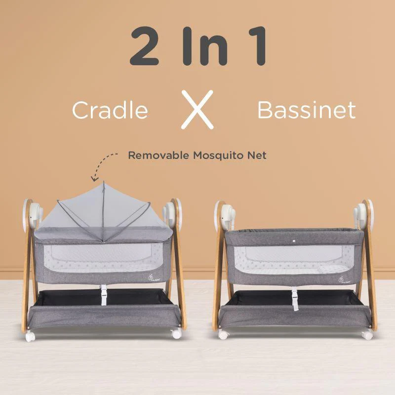 Lullabies Woodsy Electric Cradle For Babies - Grey - Image 6