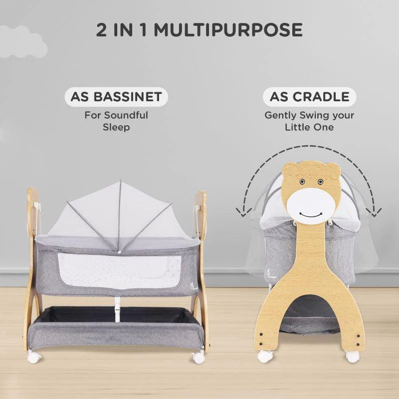 Lullabies Woodsy Manual Baby Cradle - Dark Grey - Image 3