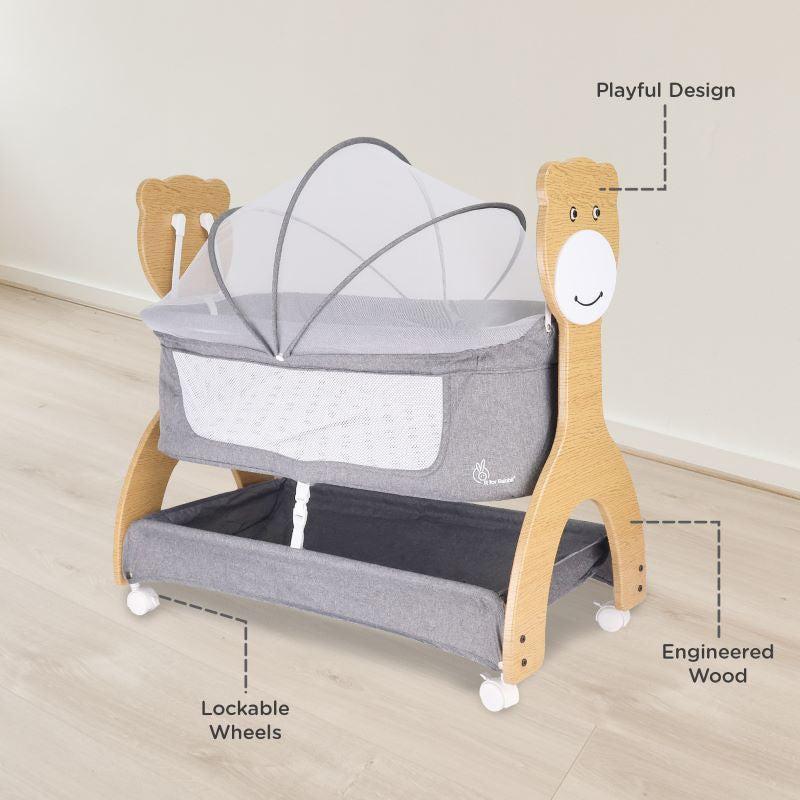 Lullabies Woodsy Manual Baby Cradle - Dark Grey - Image 5