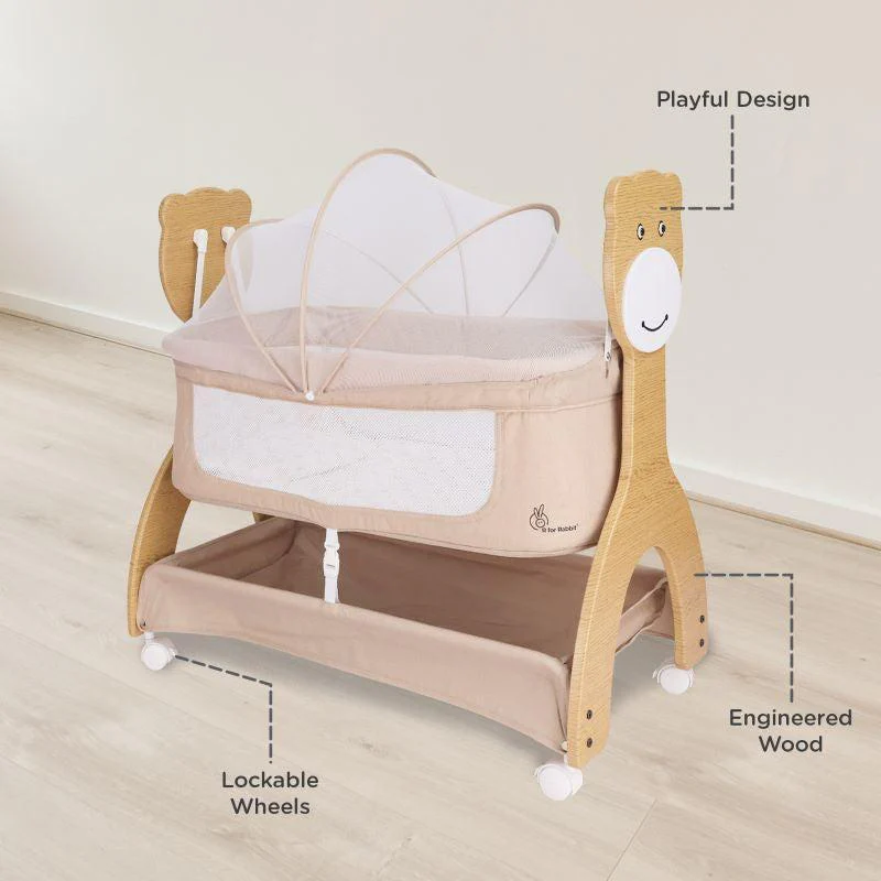 Lullabies Woodsy Manual Baby Cradle - Beige - Image 5