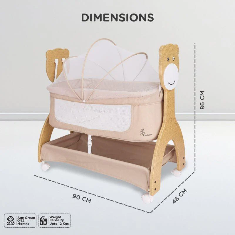 Lullabies Woodsy Manual Baby Cradle - Beige - Image 6