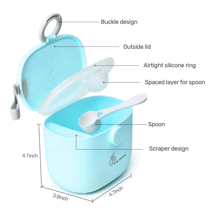 First Feed Box with Scoop, BPA Free, Leak Proof - Blue - Image 4