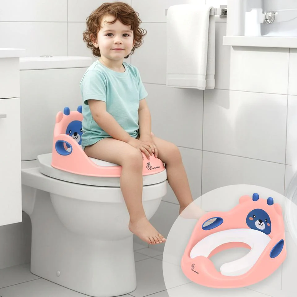 Minimo Teddy Toilet Seats Happy And Comfy Potty Training Seat For Baby - Peach Blue