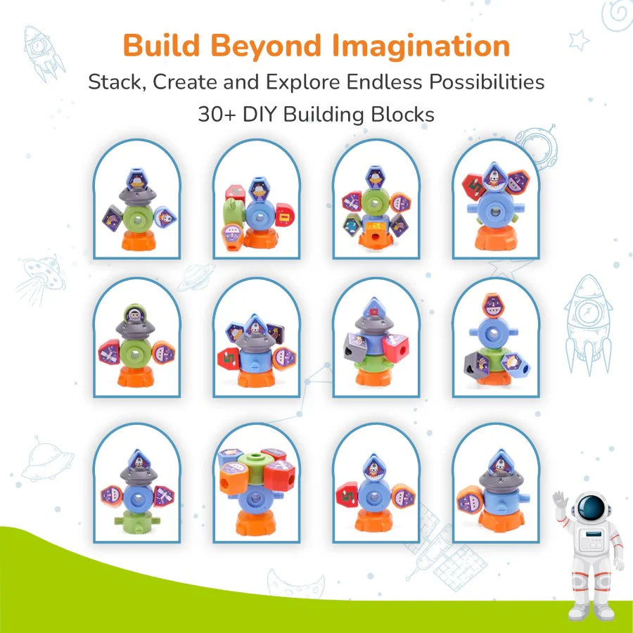 Orapple Astro Multi-Functional Shape Sorter Toy for Kids - White Multi - Image 5