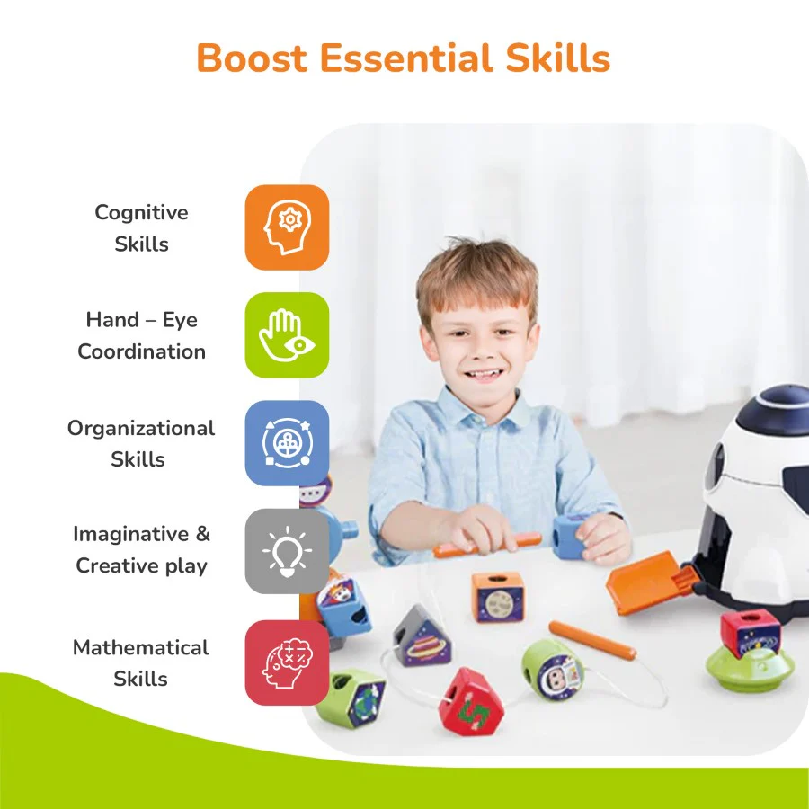 Orapple Astro Multi-Functional Shape Sorter Toy for Kids - White Multi - Image 7
