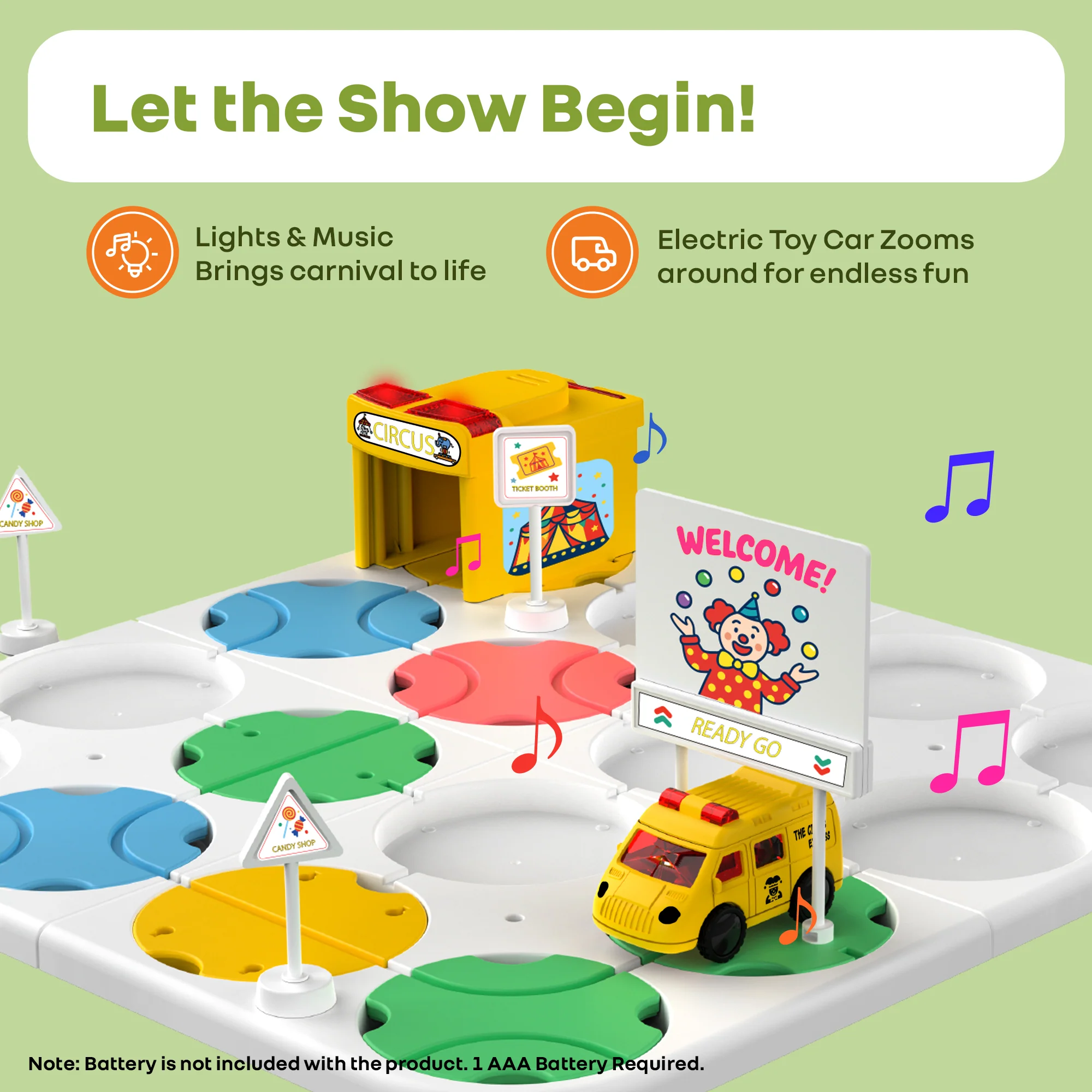Orapple Carnival - Creative Building Toy with Tracks, Music & Lights, Ideal Gift for Kids 3+ - Multi 1 - Image 5