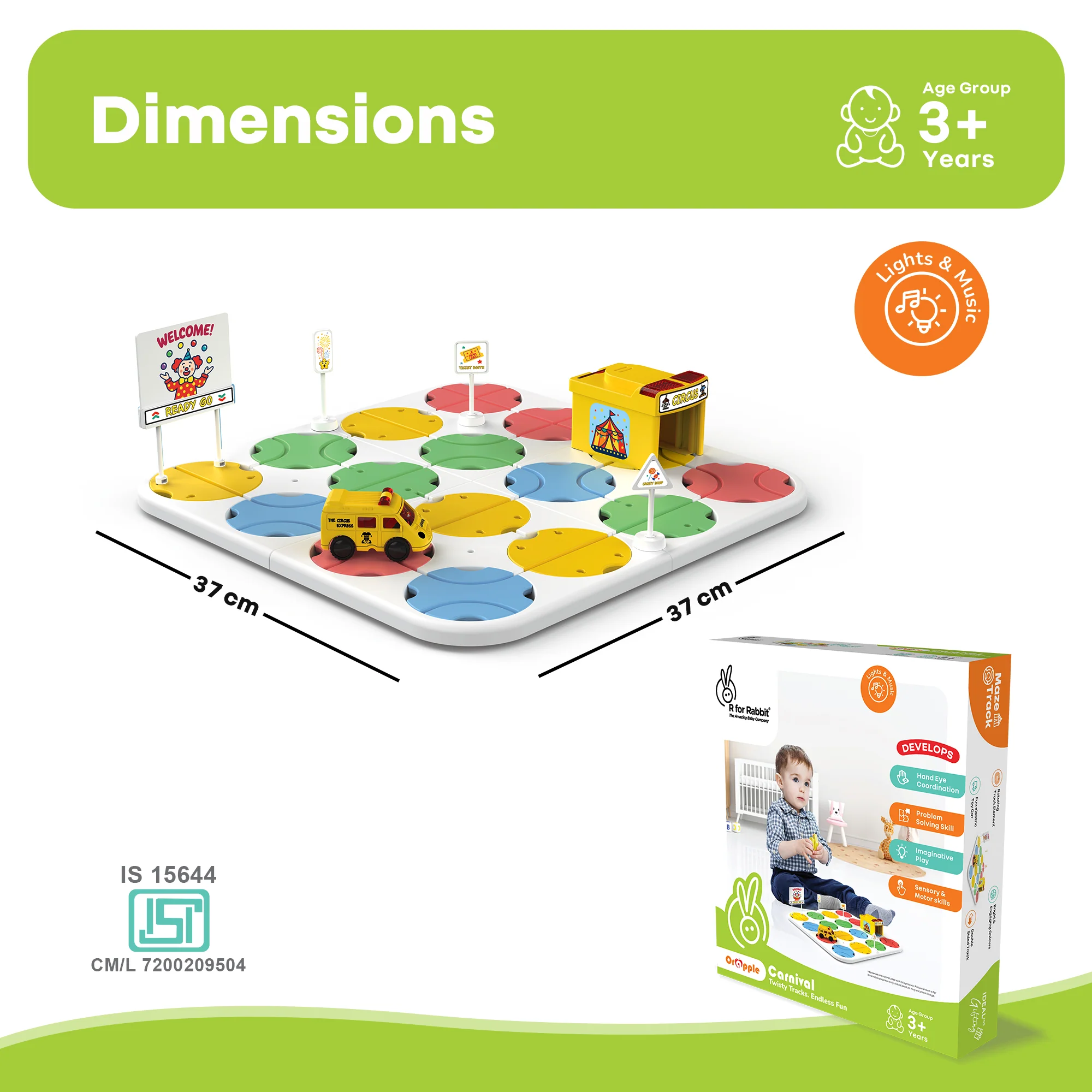 Orapple Carnival - Creative Building Toy with Tracks, Music & Lights, Ideal Gift for Kids 3+ - Multi 1 - Image 8