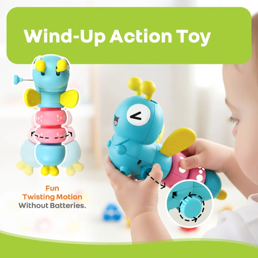 Orapple Caterpillar - Fun Wind-Up Crawling Toy for Kids (Pack of 2) - Multi 1 - Image 5