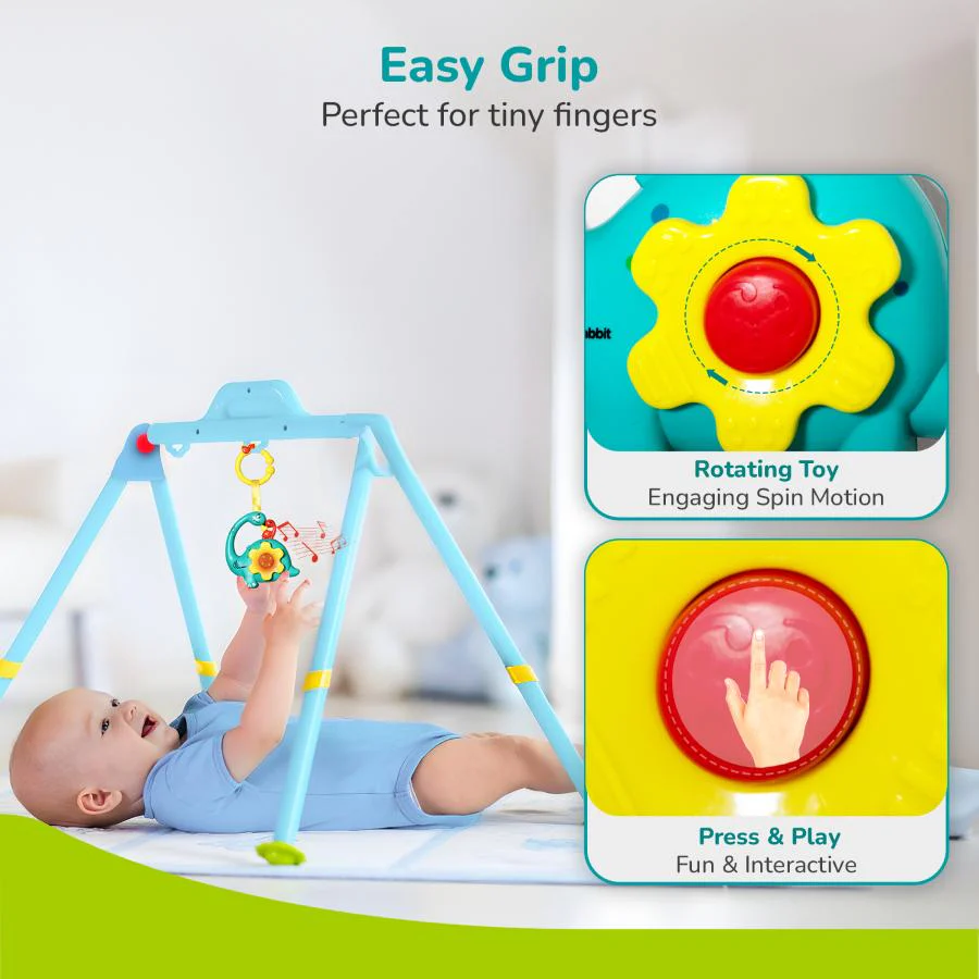 Orapple Dino Tune – Fun & Safe Musical Hanging Toy for Kids - Blue Yellow - Image 4
