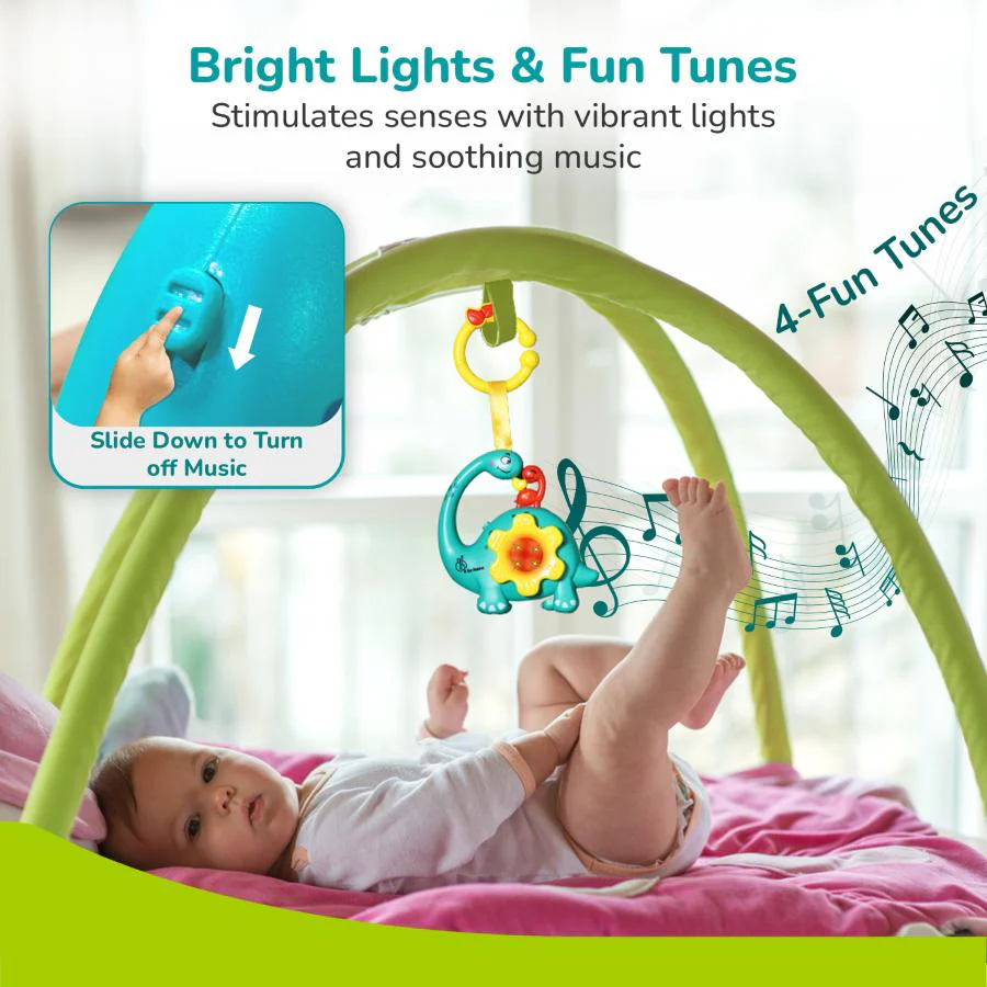 Orapple Dino Tune – Fun & Safe Musical Hanging Toy for Kids - Blue Yellow - Image 5