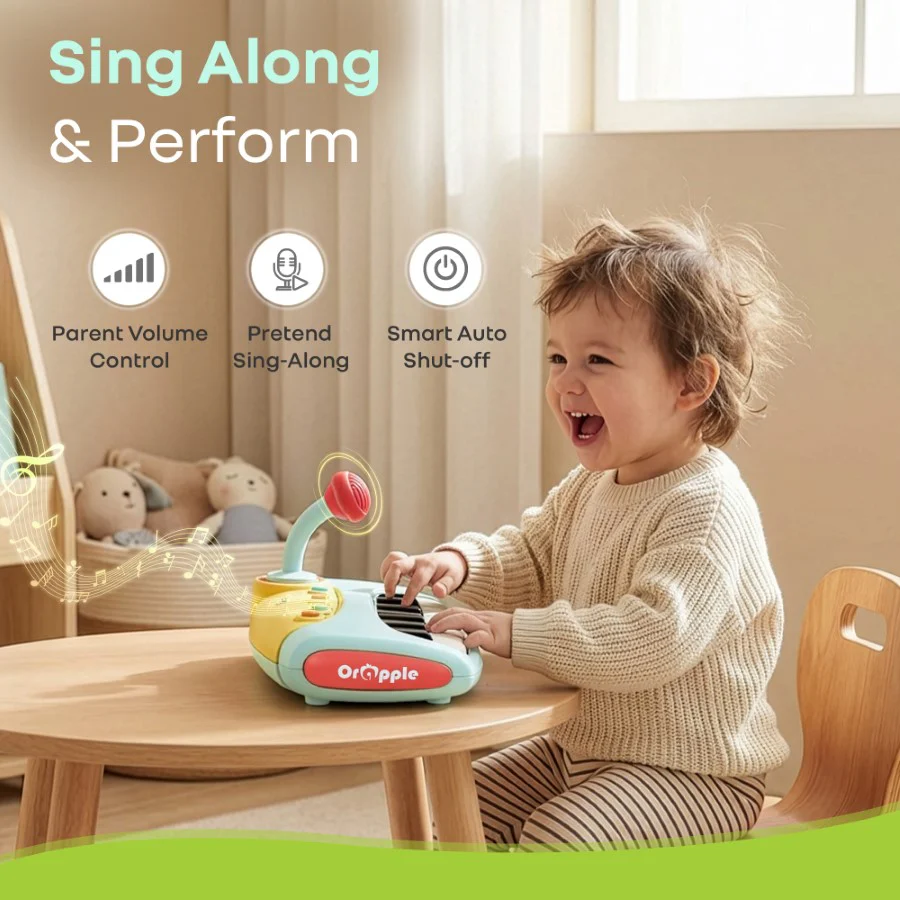 Orapple Funtunes Piano Musical Toy for Kids with Lights, Record & Play Function, 5-Level Volume Control & BIS Certified Safety (12+ Months) - Blue Multi - Image 6