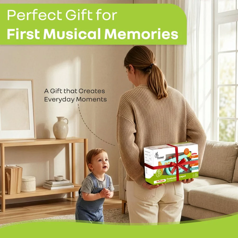 Orapple Funtunes Trumpet BIS Certified Kids Musical Toy with Non-Toxic ABS Material, Multi-Mode Play & Safe Rounded Edges - Blue Multi - Image 7