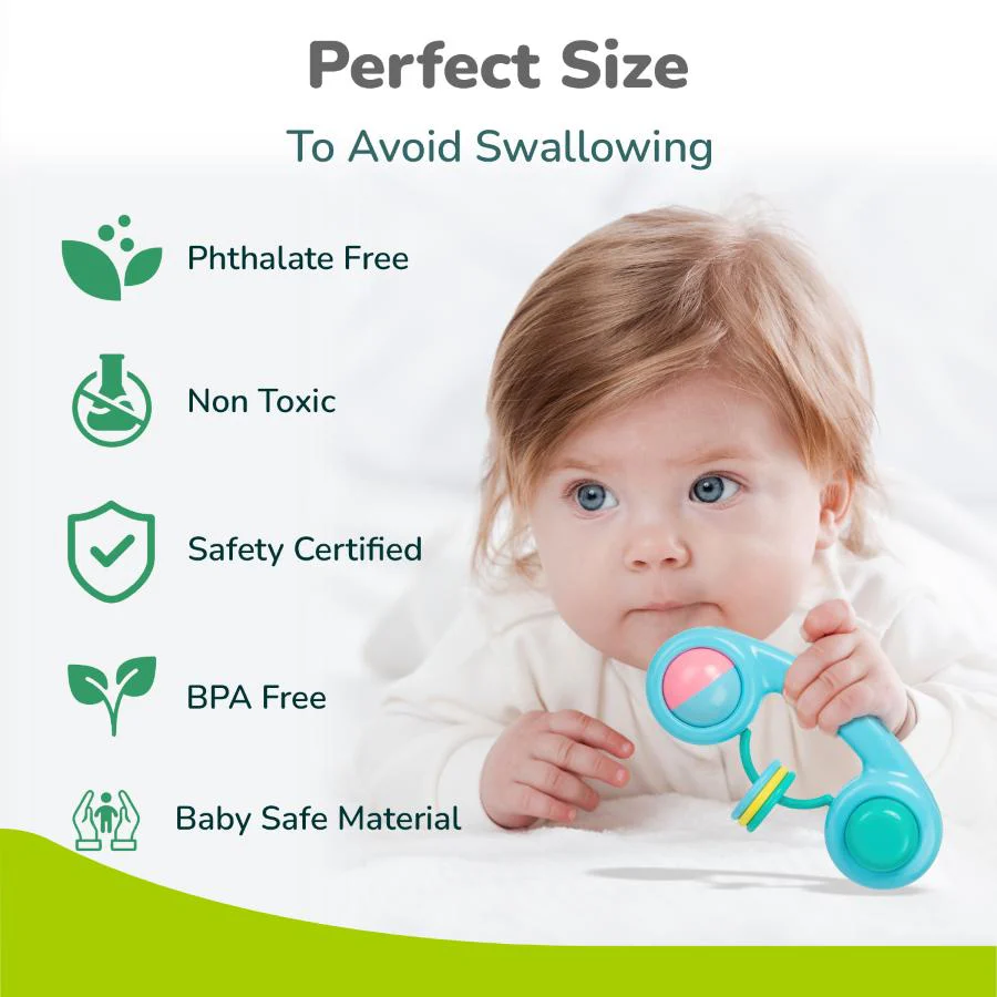 Orapple Jingle Joy – BPA-Free Rattle Set for Newborns (Pack of 6) - Multi - Image 4