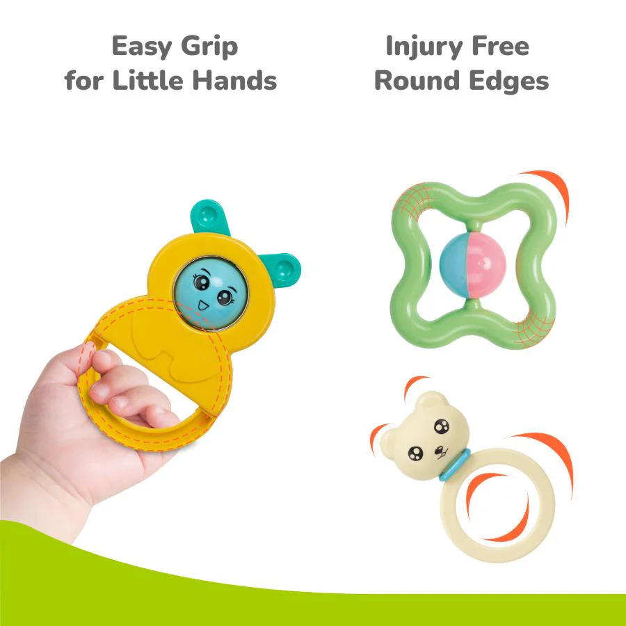 Orapple Jingle Joy – BPA-Free Rattle Set for Newborns (Pack of 6) - Multi - Image 6