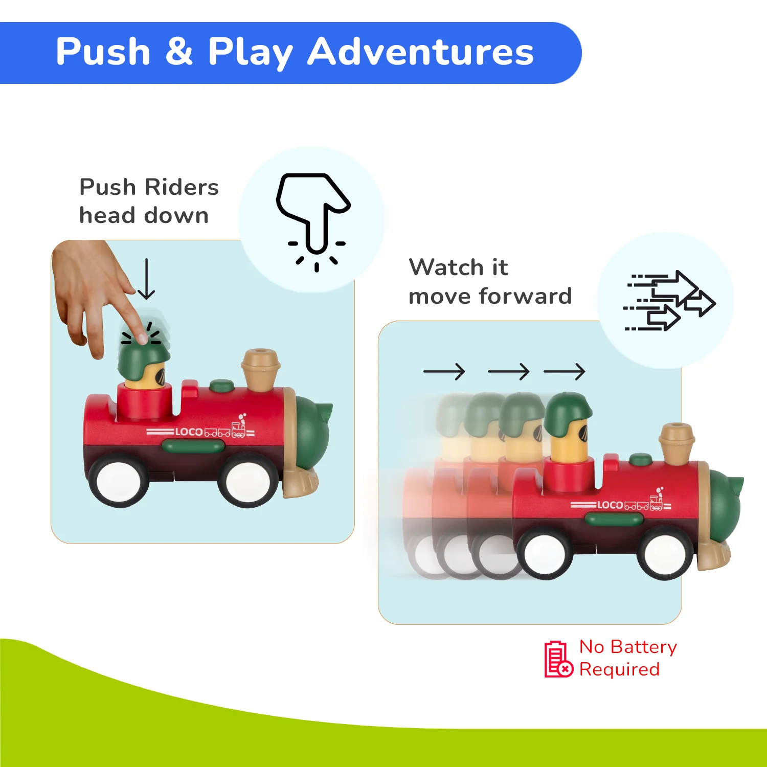 Orapple Rider BPA-Free Set of 4 Push Toys for Toddlers (Track, Sky, Turbo, Sail) - Multi-1 - Image 4