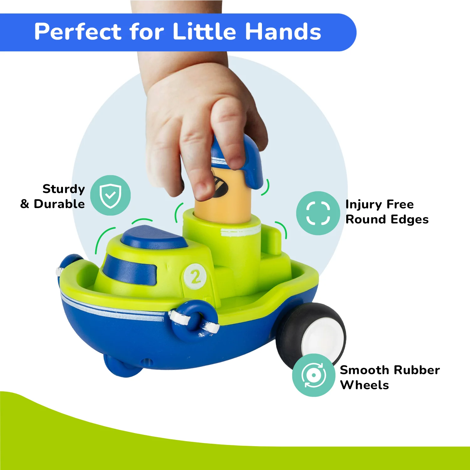 Orapple Rider BPA-Free Set of 4 Push Toys for Toddlers (Track, Sky, Turbo, Sail) - Multi-1 - Image 5