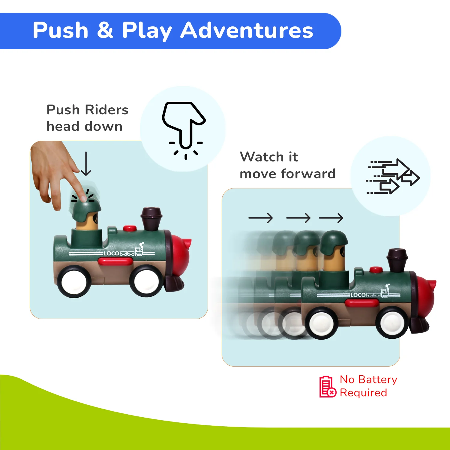 Orapple Rider BPA-Free Set of 4 Push Toys for Toddlers (Track, Sky, Turbo, Sail) - Multi-2 - Image 4