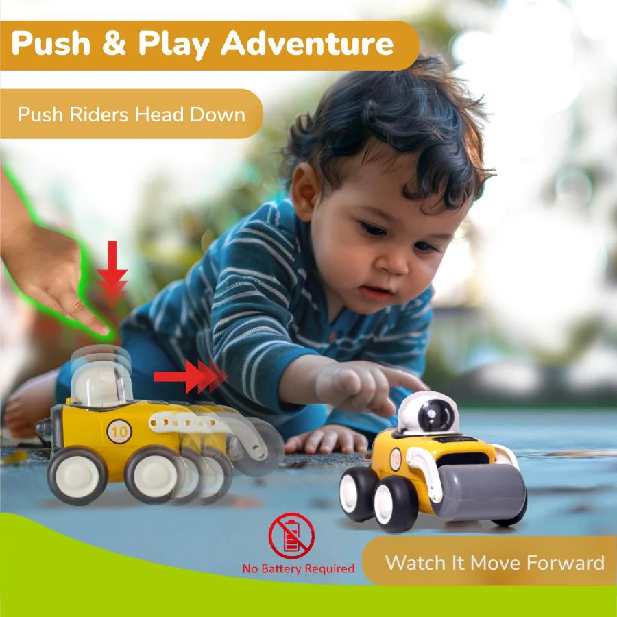 Orapple Rover 4-Piece Mini Construction Vehicle Set for Kids - Yellow Black - Image 4