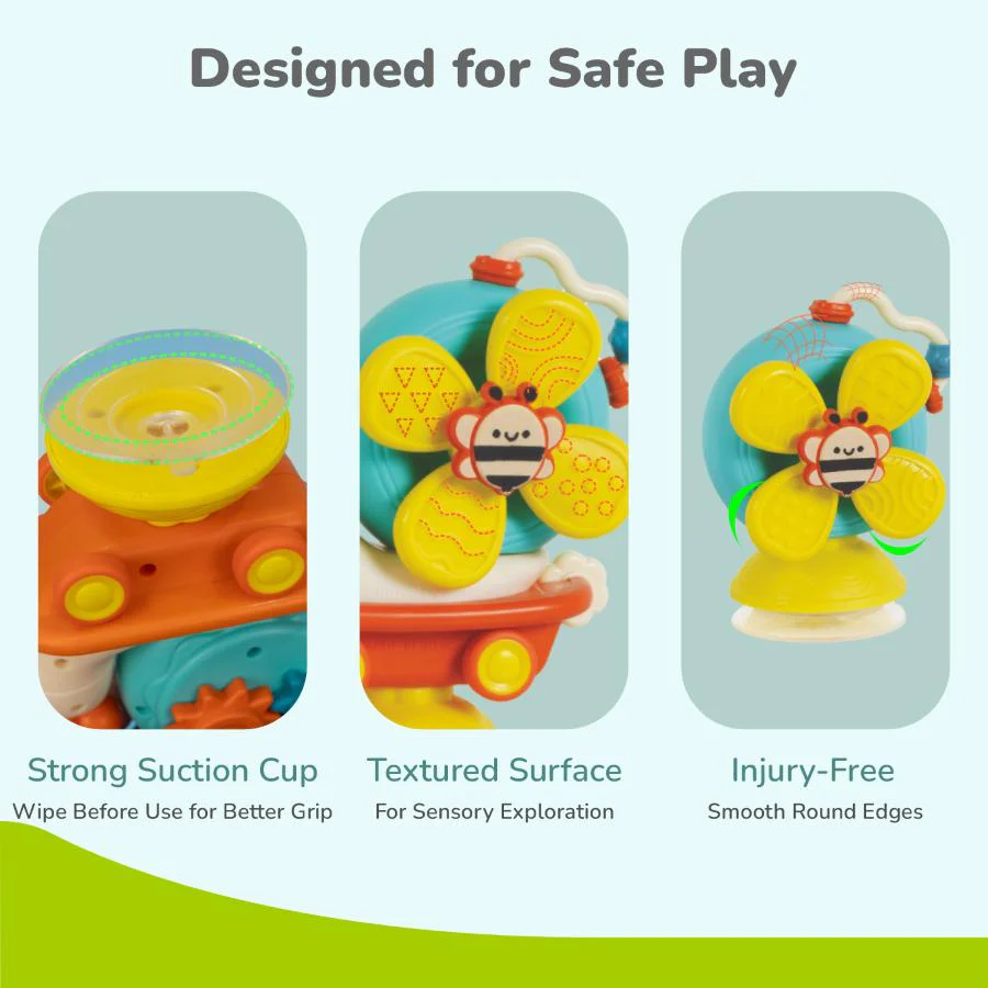 Orapple Spinster – 5-in-1 Multi-Activity Toy for Kids Rattle Toy for Babies - Orange Cream - Image 4