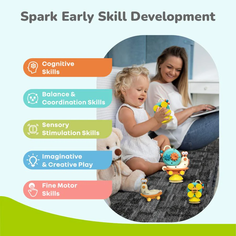 Orapple Spinster – 5-in-1 Multi-Activity Toy for Kids Rattle Toy for Babies - Orange Cream - Image 6