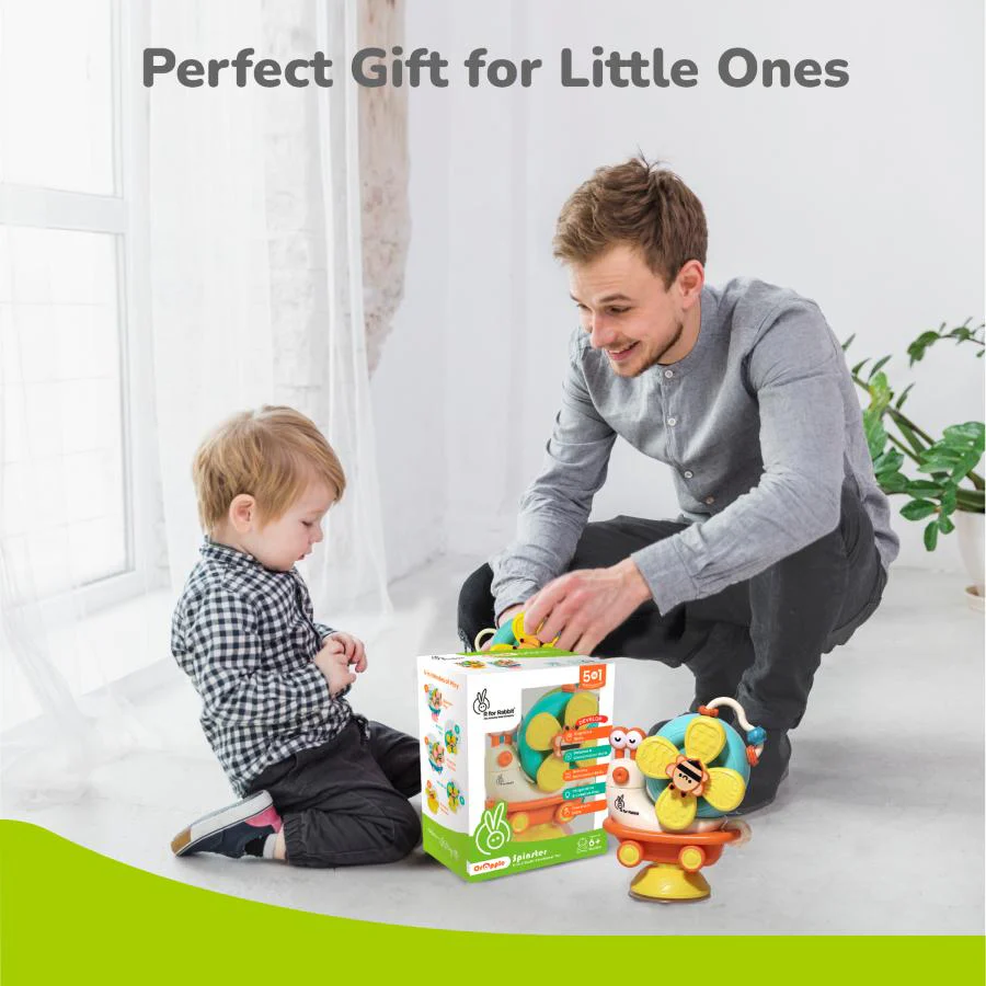 Orapple Spinster – 5-in-1 Multi-Activity Toy for Kids Rattle Toy for Babies - Orange Cream - Image 7