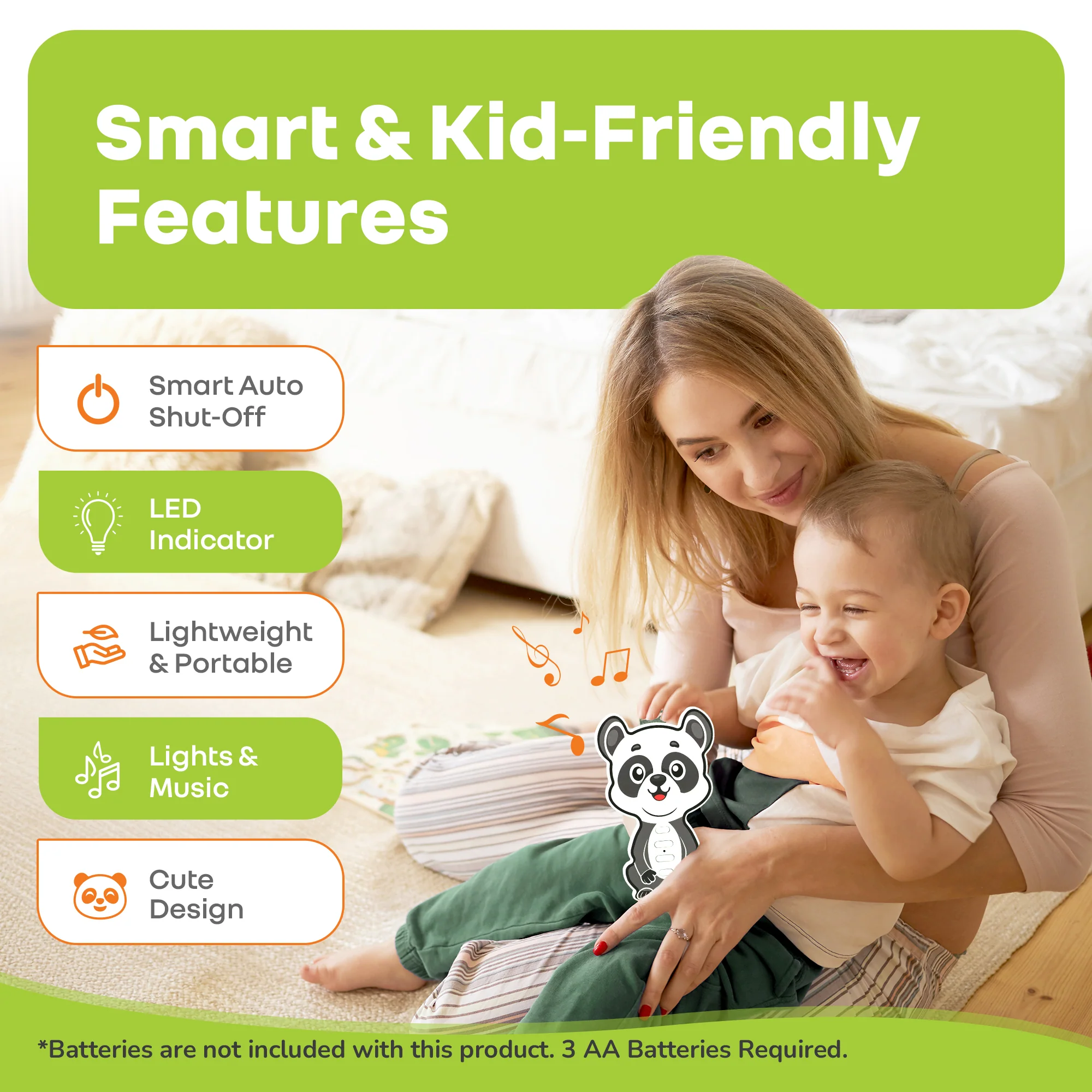 Orapple Tap N Play Musical Learning Toy with 4 Fun Modes Toy for Kids 2+ Years - Panda - Image 3