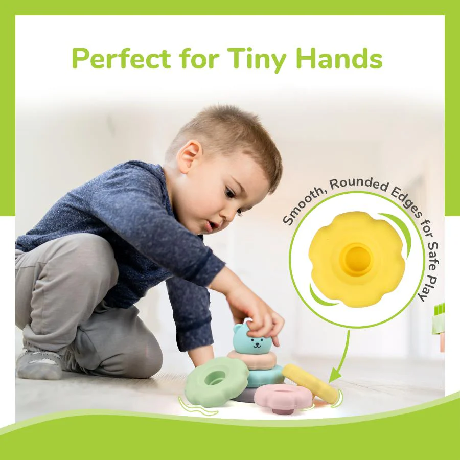 Orapple Teddy Stacker - Fun & Safe Educational Stacking Toy for Babies - Blue Teddy - Image 5