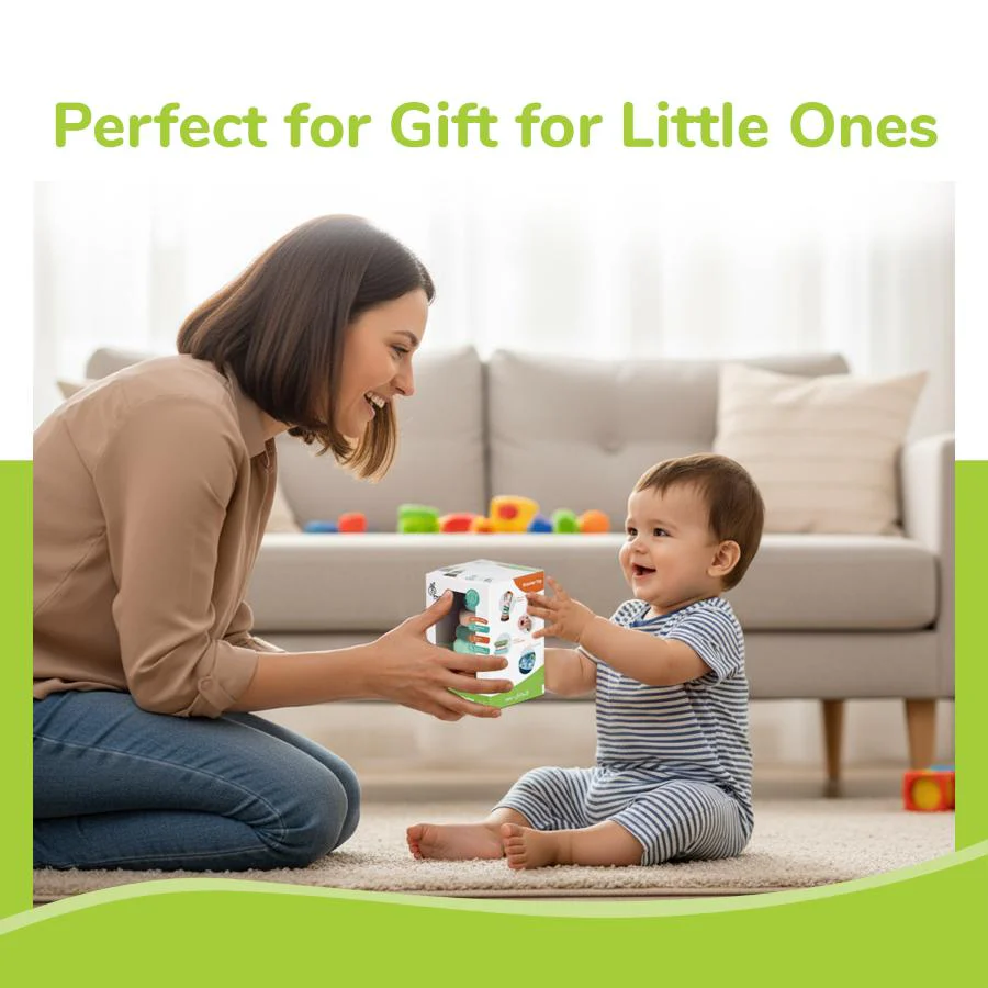 Orapple Teddy Stacker - Fun & Safe Educational Stacking Toy for Babies - Blue Teddy - Image 9