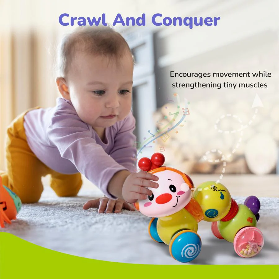 Orapple Wiggle Colorful Musical Push Toy for Kids - Green Multi - Image 2