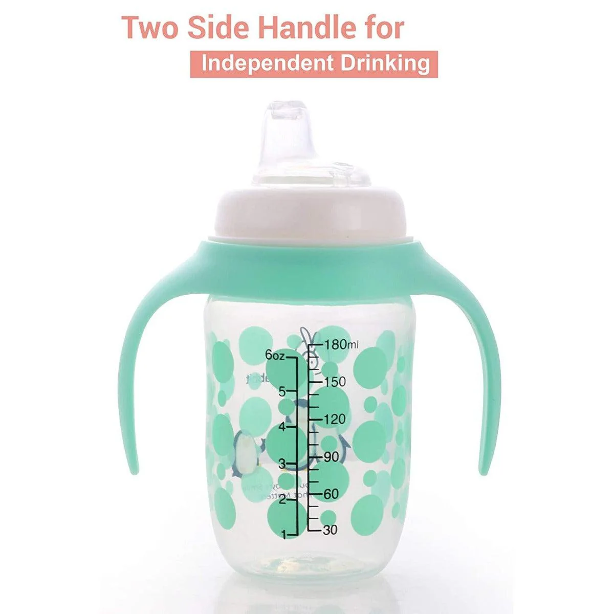 Penguin Spout Cup Sipper Bottle for Babies 180ml - Green - Image 8