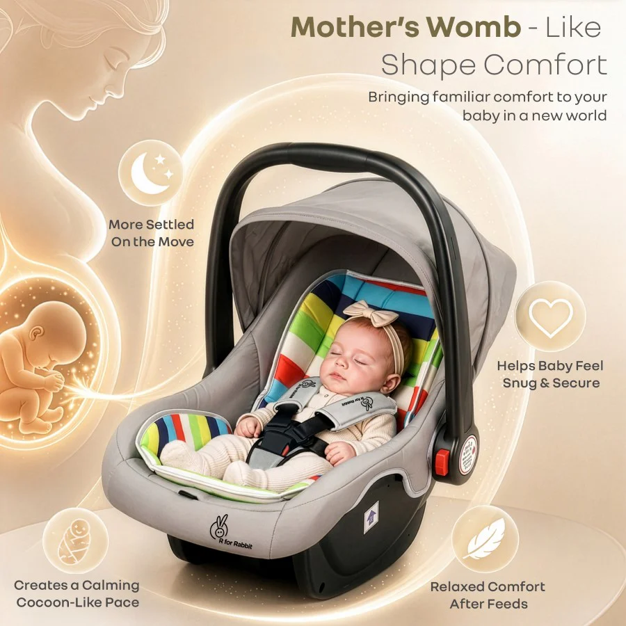 Picaboo 4 In 1 Multipurpose Baby Carry Cot With Personalized Name Tag - Rainbow - Image 5